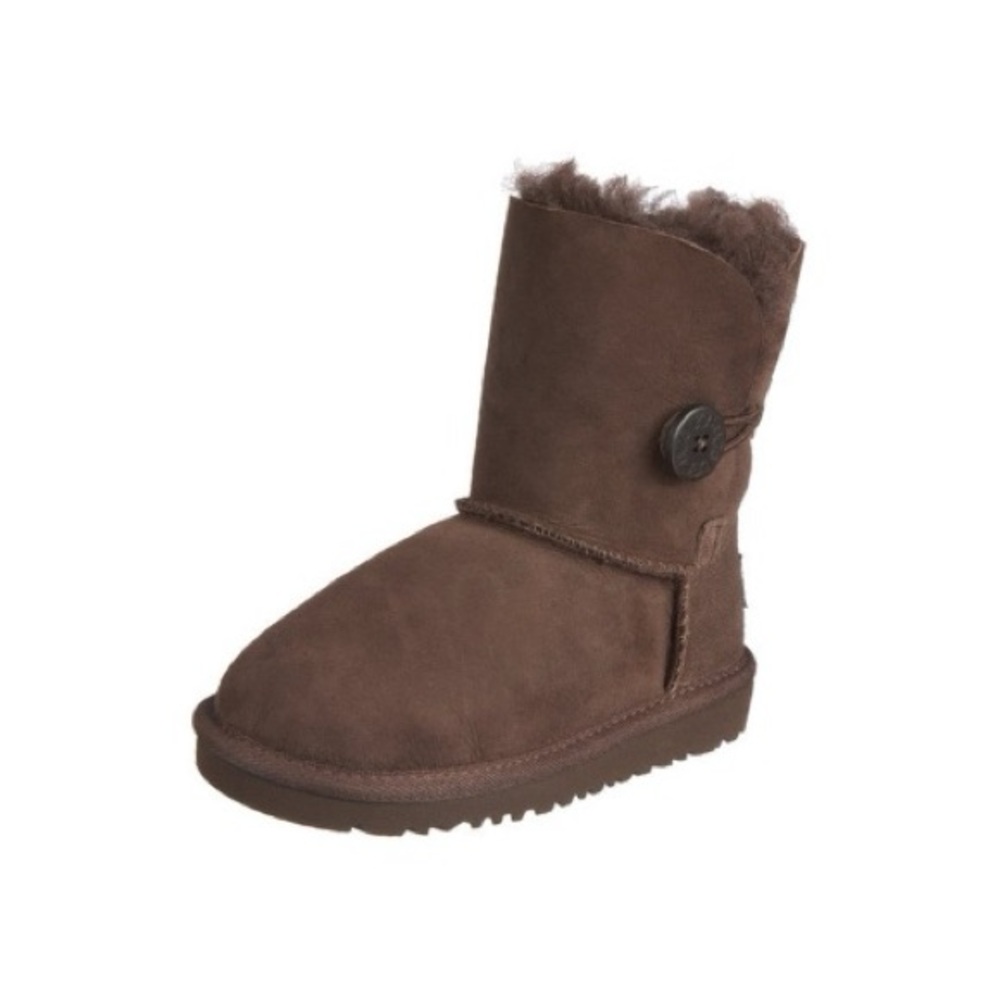 Ugg Chocolate Brown Bailey Button Shearling Boots Toddler 6